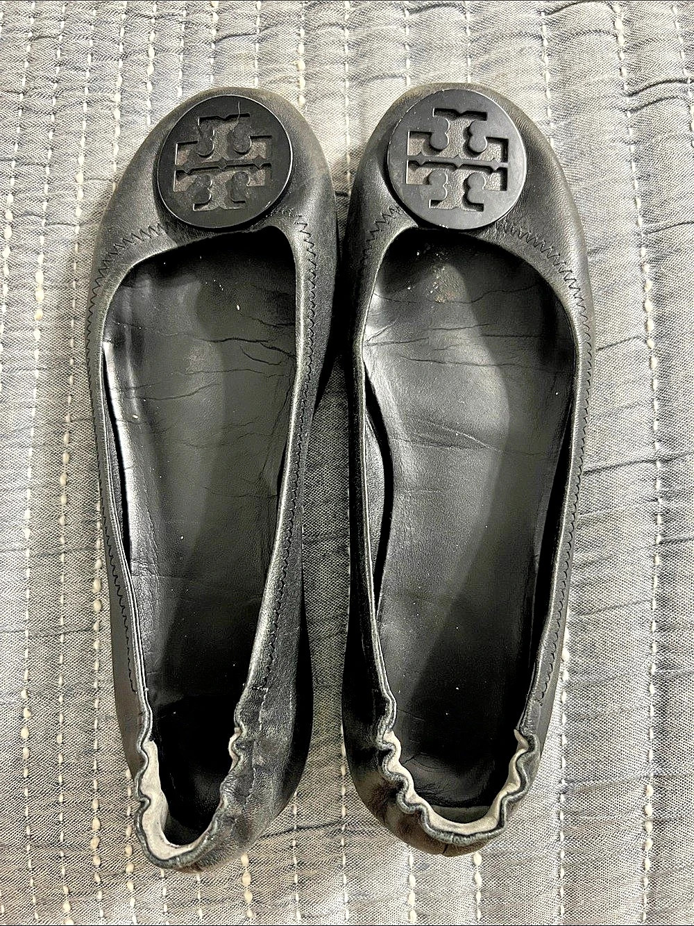 Tory Burch Reva Black Ballet Flats